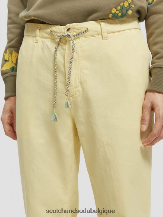 vêtements Scotch & Soda le jogger teint en pièce coupe fuselée Regular The Drift- Scotch and Soda Namur banane 6BZRBF490