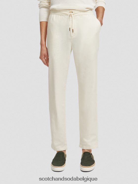 vêtements Scotch & Soda pantalon de jogging en lin mélangé à jambe droite warren- Scotch and Soda Bruxelles trousse 6BZRBF480