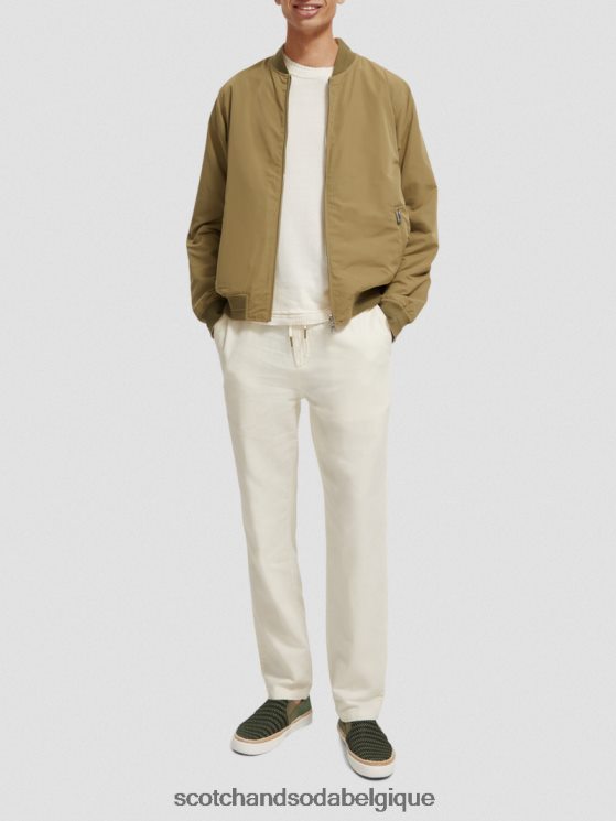 vêtements Scotch & Soda pantalon de jogging en lin mélangé à jambe droite warren- Scotch and Soda Bruxelles trousse 6BZRBF480