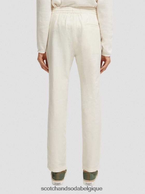 vêtements Scotch & Soda pantalon de jogging en lin mélangé à jambe droite warren- Scotch and Soda Bruxelles trousse 6BZRBF480