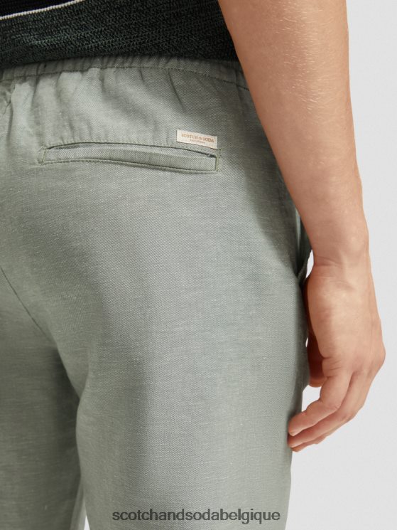 vêtements Scotch & Soda pantalon de jogging en lin mélangé à jambe droite warren- Scotch and Soda Liﾨﾨge armée 6BZRBF474