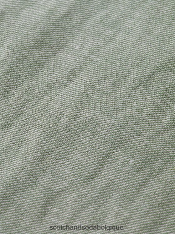 vêtements Scotch & Soda pantalon de jogging en lin mélangé à jambe droite warren- Scotch and Soda Liﾨﾨge armée 6BZRBF474