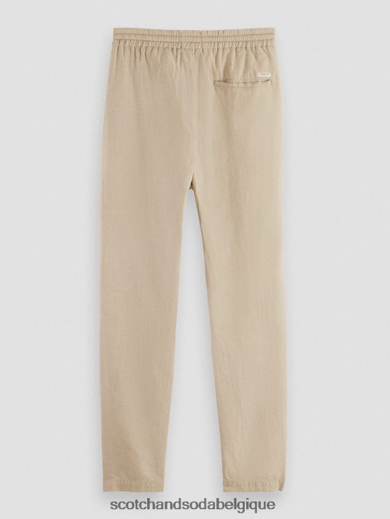 vêtements Scotch & Soda pantalon de jogging en lin mélangé à jambe droite warren- Scotch and Soda femme sable 6BZRBF473