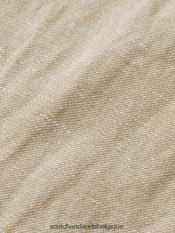 vêtements Scotch & Soda pantalon de jogging en lin mélangé à jambe droite warren- Scotch and Soda femme sable 6BZRBF473