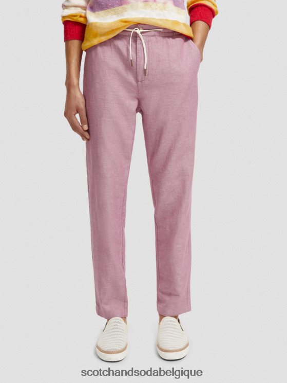 vêtements Scotch & Soda pantalon de jogging en lin mélangé à jambe droite warren- Scotch and Soda parfum jonquille 6BZRBF475