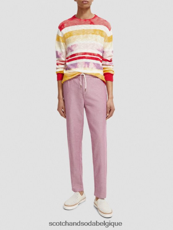 vêtements Scotch & Soda pantalon de jogging en lin mélangé à jambe droite warren- Scotch and Soda parfum jonquille 6BZRBF475