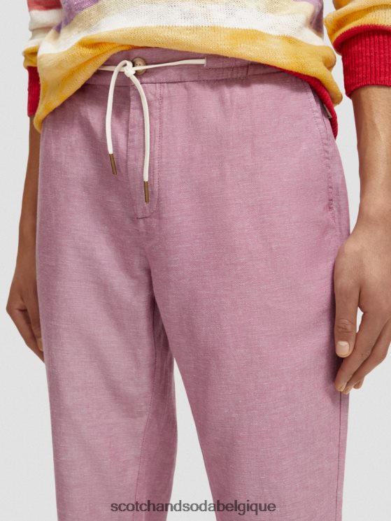 vêtements Scotch & Soda pantalon de jogging en lin mélangé à jambe droite warren- Scotch and Soda parfum jonquille 6BZRBF475