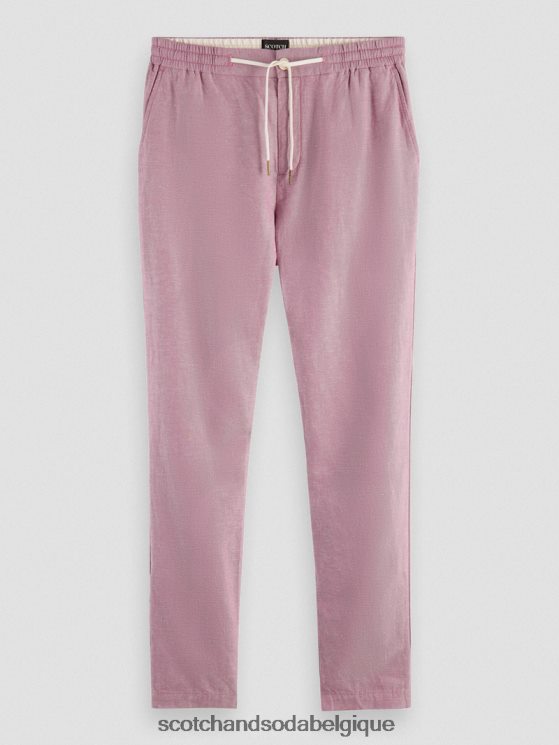 vêtements Scotch & Soda pantalon de jogging en lin mélangé à jambe droite warren- Scotch and Soda parfum jonquille 6BZRBF475