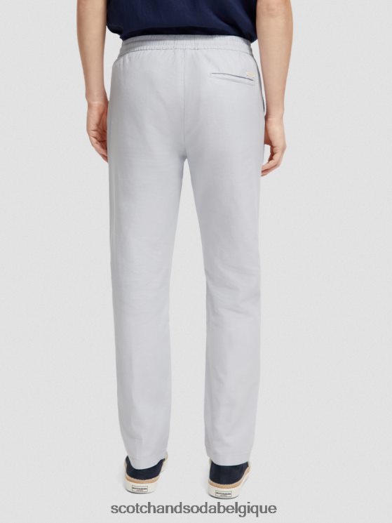 vêtements Scotch & Soda pantalon de jogging en lin mélangé à jambe droite warren- Scotch and Soda shop near me gris clair 6BZRBF477