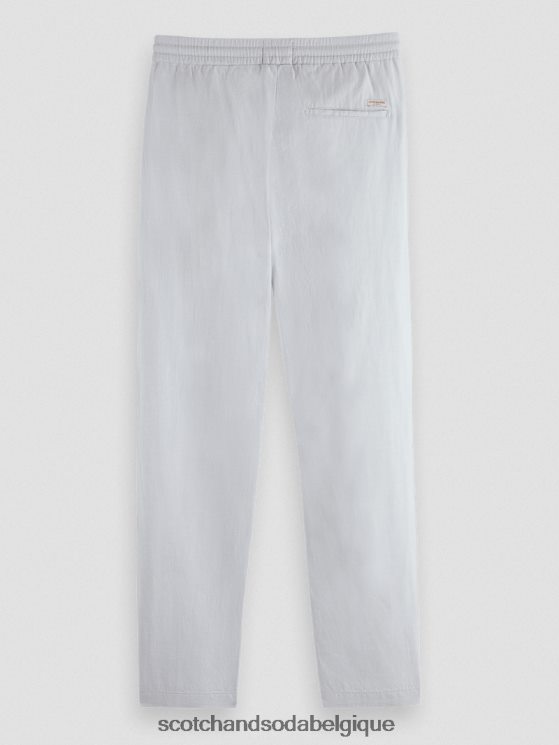 vêtements Scotch & Soda pantalon de jogging en lin mélangé à jambe droite warren- Scotch and Soda shop near me gris clair 6BZRBF477