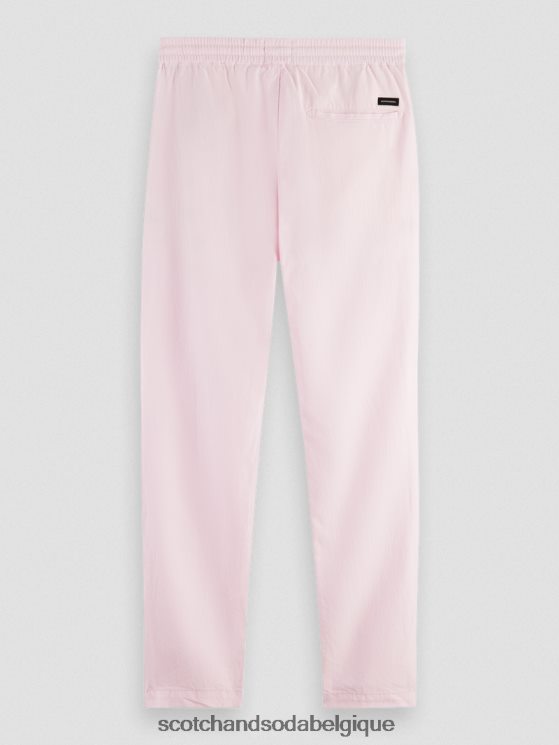 vêtements Scotch & Soda pantalon de jogging en lin mélangé à jambe droite warren- Scotch and Soda shop online rose 6BZRBF476
