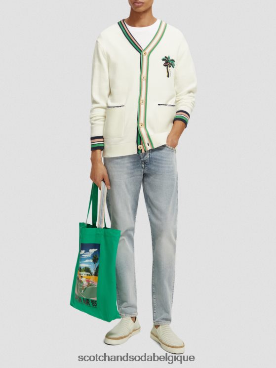 vêtements Scotch & Soda cardigan brodé à col V- Scotch and Soda femme jean blanc 6BZRBF635