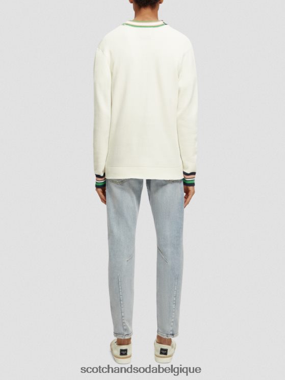 vêtements Scotch & Soda cardigan brodé à col V- Scotch and Soda femme jean blanc 6BZRBF635