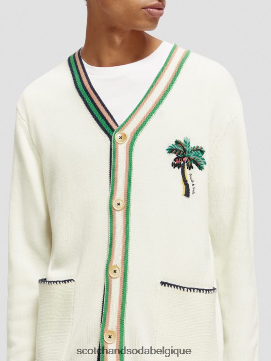 vêtements Scotch & Soda cardigan brodé à col V- Scotch and Soda femme jean blanc 6BZRBF635