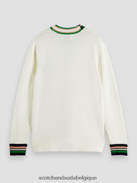 vêtements Scotch & Soda cardigan brodé à col V- Scotch and Soda femme jean blanc 6BZRBF635