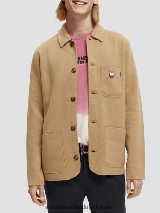 vêtements Scotch & Soda cardigan tricoté- Scotch and Soda shop online sable 6BZRBF629