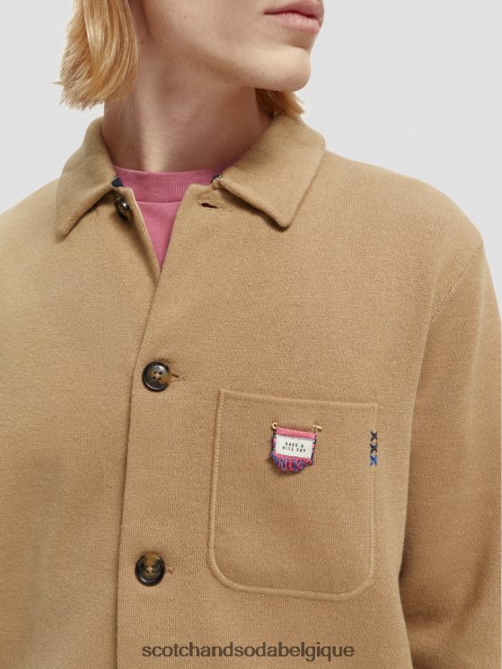 vêtements Scotch & Soda cardigan tricoté- Scotch and Soda shop online sable 6BZRBF629