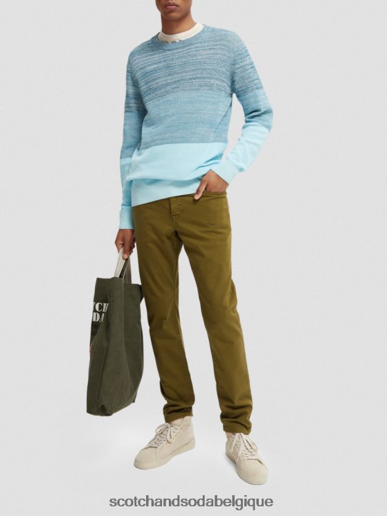 vêtements Scotch & Soda pull biologique en maille structurée à rayures- Scotch and Soda shop online combo b 6BZRBF656