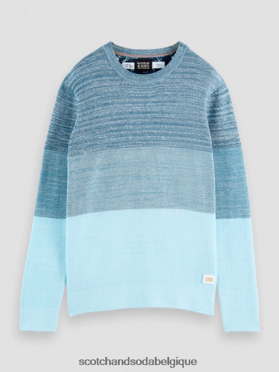 vêtements Scotch & Soda pull biologique en maille structurée à rayures- Scotch and Soda shop online combo b 6BZRBF656