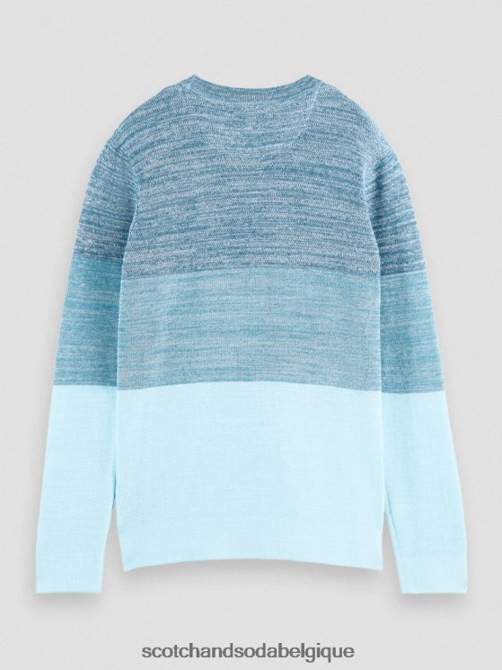 vêtements Scotch & Soda pull biologique en maille structurée à rayures- Scotch and Soda shop online combo b 6BZRBF656