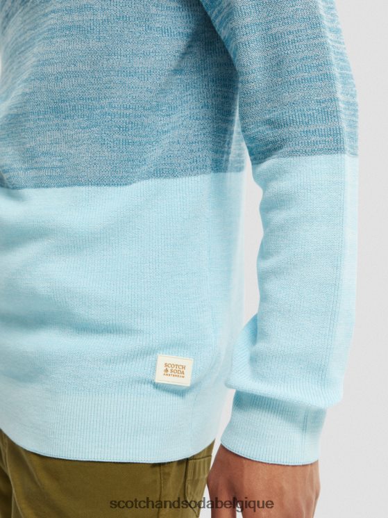 vêtements Scotch & Soda pull biologique en maille structurée à rayures- Scotch and Soda shop online combo b 6BZRBF656