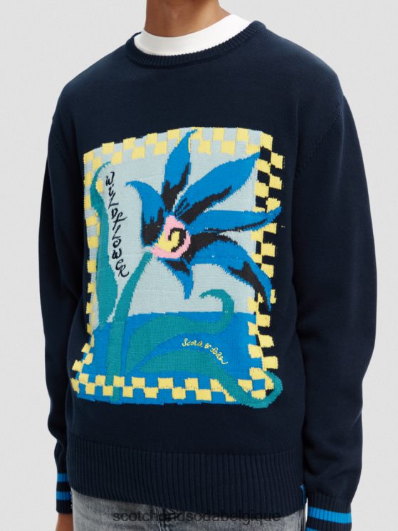 vêtements Scotch & Soda pull biologique à motif intarsia- Scotch and Soda Belgique combiner un 6BZRBF641
