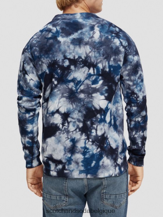 vêtements Scotch & Soda pull en coton biologique tie-dye- Scotch and Soda shop near me bleu de mer 6BZRBF657