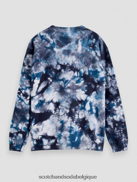 vêtements Scotch & Soda pull en coton biologique tie-dye- Scotch and Soda shop near me bleu de mer 6BZRBF657