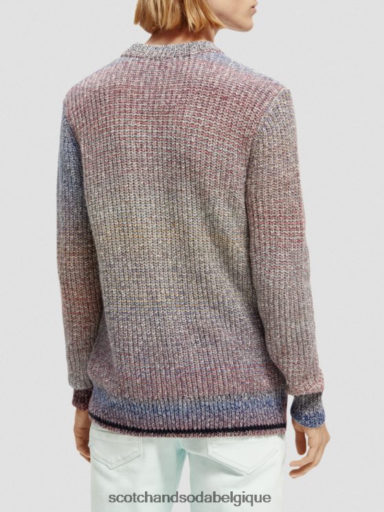 vêtements Scotch & Soda pull en maille côtelée dégradée- Scotch and Soda Belgique combo b 6BZRBF632