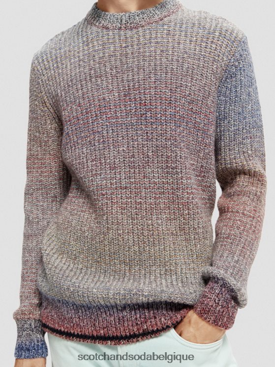 vêtements Scotch & Soda pull en maille côtelée dégradée- Scotch and Soda Belgique combo b 6BZRBF632