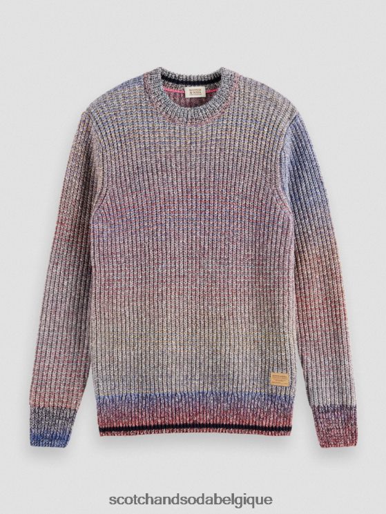 vêtements Scotch & Soda pull en maille côtelée dégradée- Scotch and Soda Belgique combo b 6BZRBF632