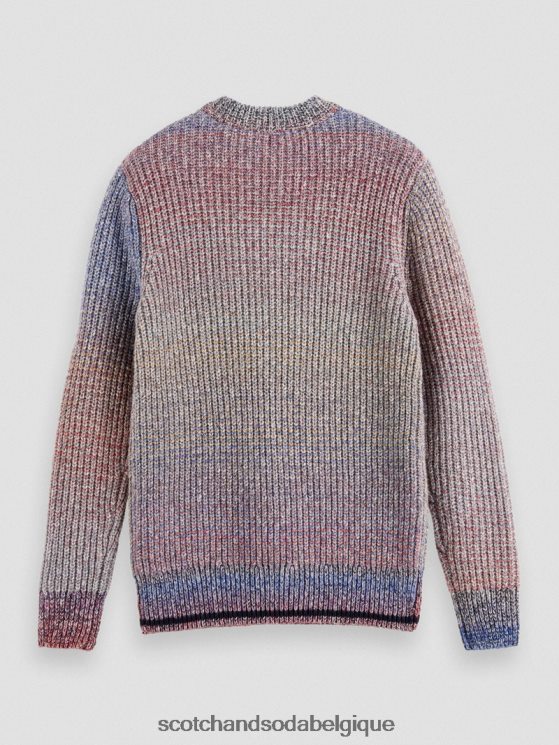 vêtements Scotch & Soda pull en maille côtelée dégradée- Scotch and Soda Belgique combo b 6BZRBF632