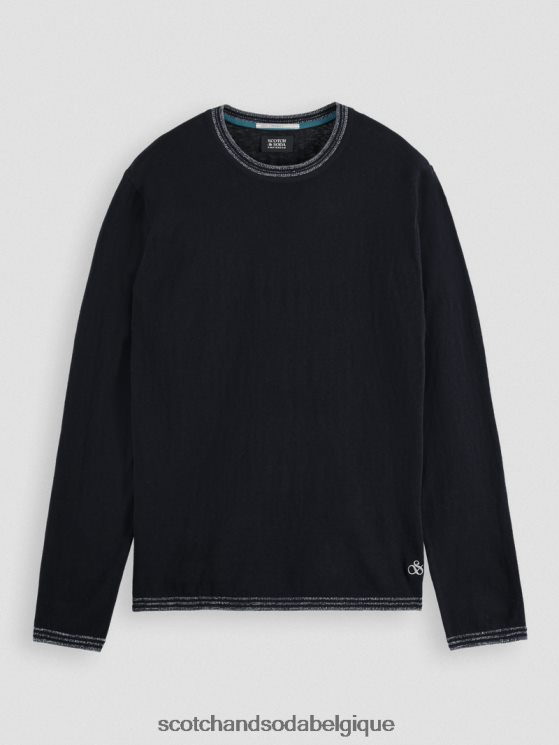vêtements Scotch & Soda pull à finitions contrastantes- Scotch and Soda Liﾨﾨge marine 6BZRBF654