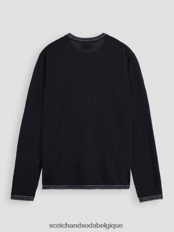 vêtements Scotch & Soda pull à finitions contrastantes- Scotch and Soda Liﾨﾨge marine 6BZRBF654