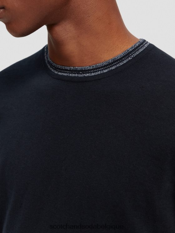 vêtements Scotch & Soda pull à finitions contrastantes- Scotch and Soda Liﾨﾨge marine 6BZRBF654