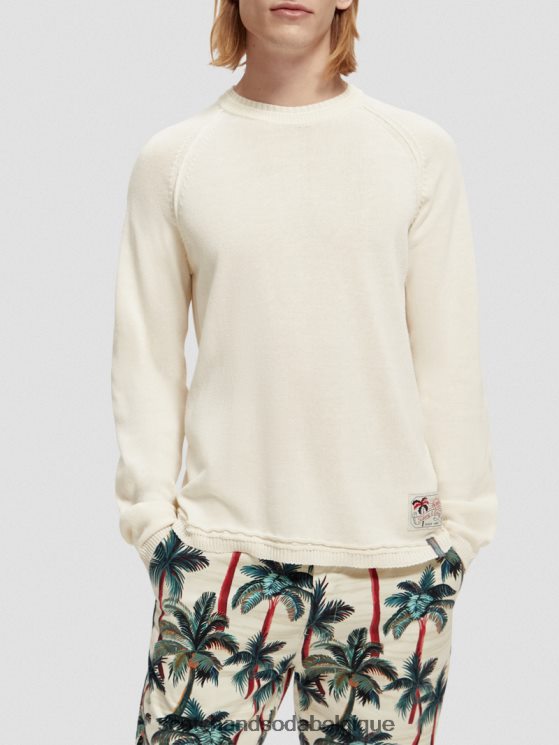 vêtements Scotch & Soda pull raglan- Scotch and Soda Belgique jean blanc mélangé 6BZRBF659