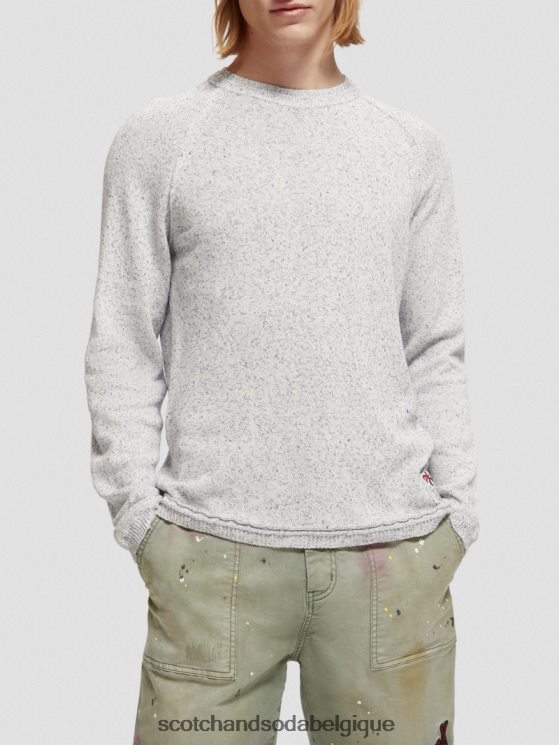 vêtements Scotch & Soda pull raglan- Scotch and Soda Bruxelles mélange bleu riviera 6BZRBF660