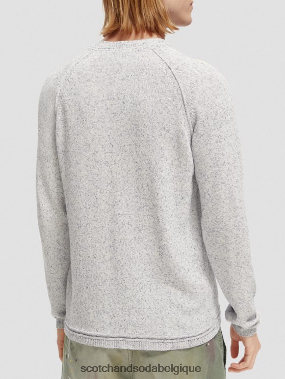 vêtements Scotch & Soda pull raglan- Scotch and Soda Bruxelles mélange bleu riviera 6BZRBF660