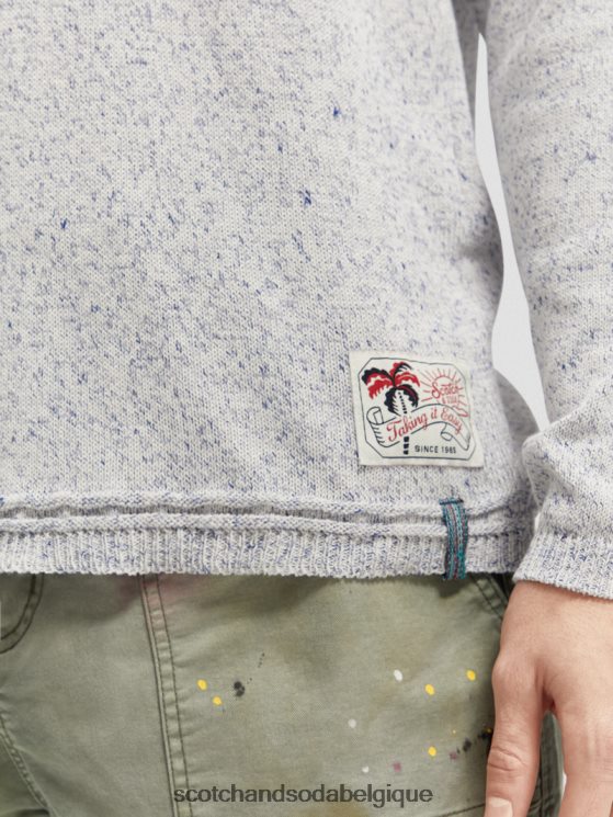 vêtements Scotch & Soda pull raglan- Scotch and Soda Bruxelles mélange bleu riviera 6BZRBF660