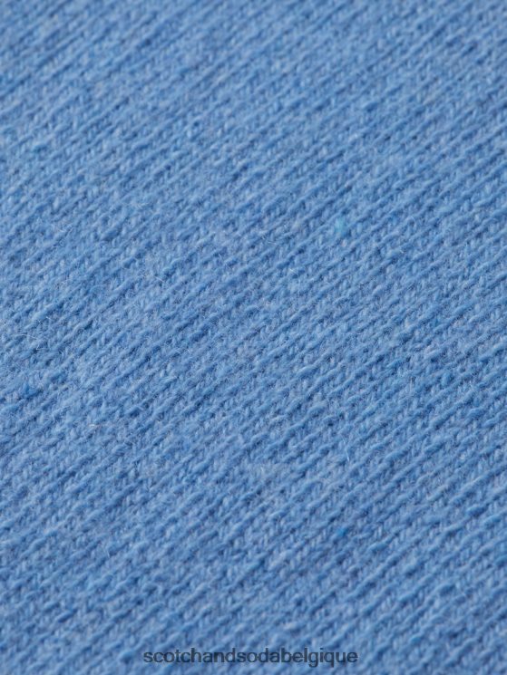 vêtements Scotch & Soda pull ras du cou en cachemire à bords contrastants- Scotch and Soda shop online mélange de ciel 6BZRBF638