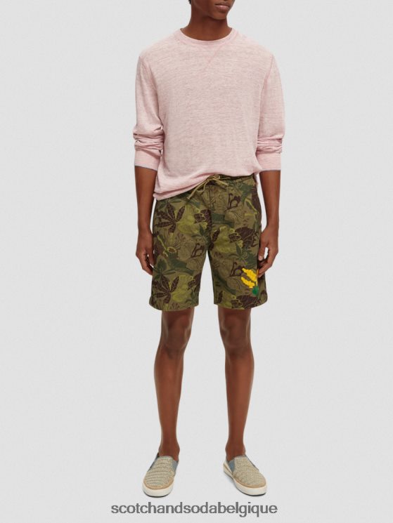 vêtements Scotch & Soda pull ras du cou en lin mélangé- Scotch and Soda Belgique mélange rose pierre 6BZRBF650