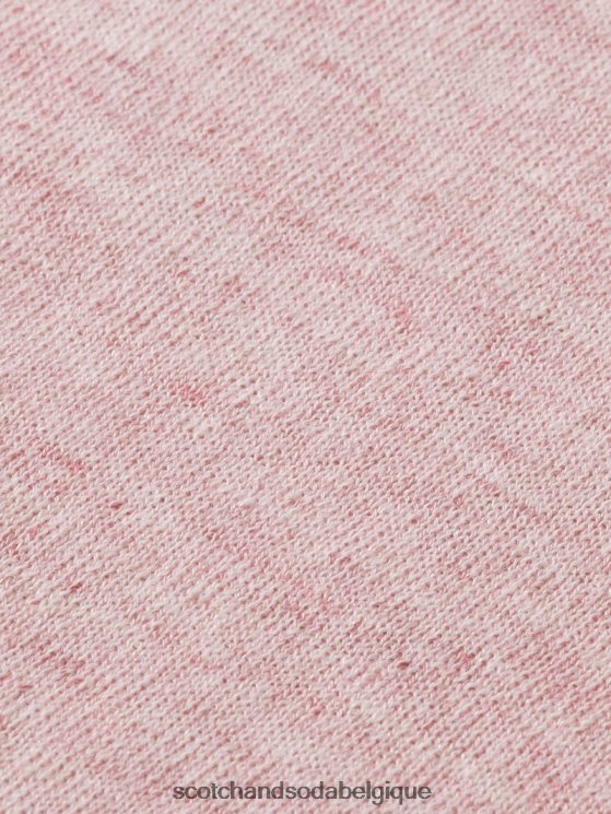 vêtements Scotch & Soda pull ras du cou en lin mélangé- Scotch and Soda Belgique mélange rose pierre 6BZRBF650