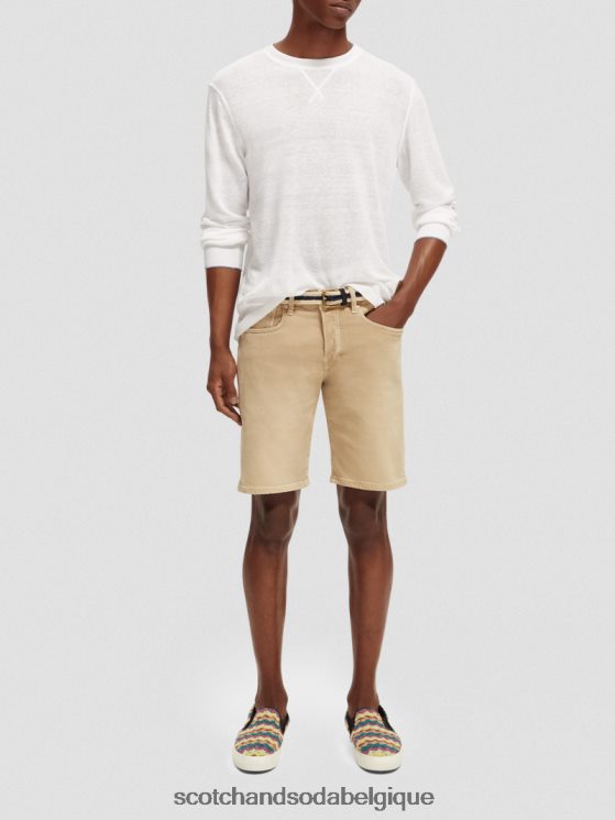 vêtements Scotch & Soda pull ras du cou en lin mélangé- Scotch and Soda Namur blanc 6BZRBF652