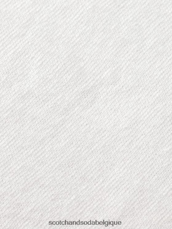 vêtements Scotch & Soda pull ras du cou en lin mélangé- Scotch and Soda Namur blanc 6BZRBF652