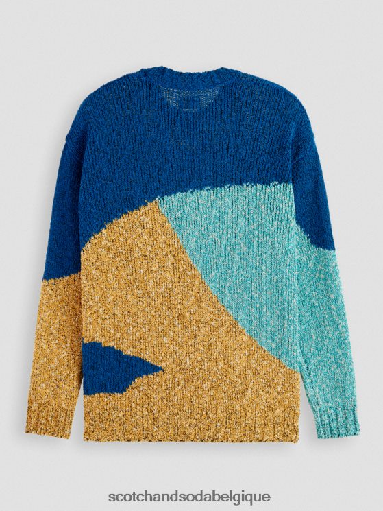 vêtements Scotch & Soda pull ras du cou à motif colour block- Scotch and Soda parfum plusieurs palmiers 6BZRBF655