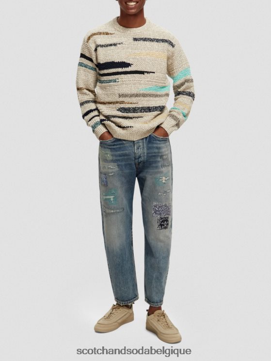 vêtements Scotch & Soda pull ras du cou rayé en jacquard mélangé- Scotch and Soda shop near me combiner un 6BZRBF630