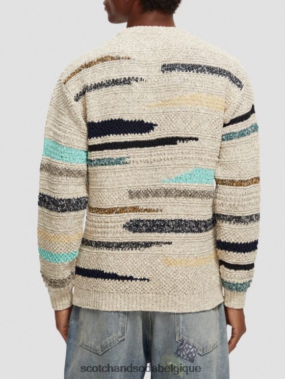 vêtements Scotch & Soda pull ras du cou rayé en jacquard mélangé- Scotch and Soda shop near me combiner un 6BZRBF630