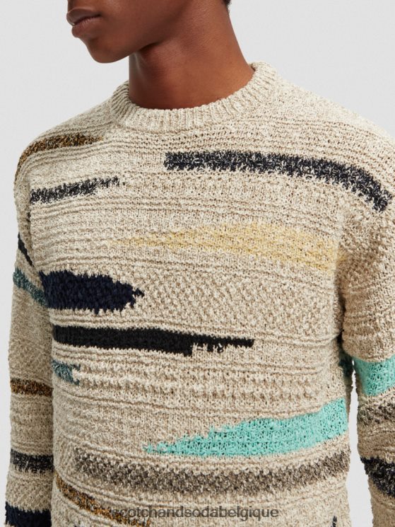 vêtements Scotch & Soda pull ras du cou rayé en jacquard mélangé- Scotch and Soda shop near me combiner un 6BZRBF630