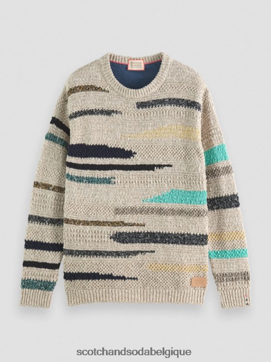 vêtements Scotch & Soda pull ras du cou rayé en jacquard mélangé- Scotch and Soda shop near me combiner un 6BZRBF630