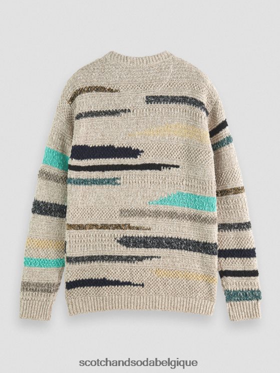 vêtements Scotch & Soda pull ras du cou rayé en jacquard mélangé- Scotch and Soda shop near me combiner un 6BZRBF630
